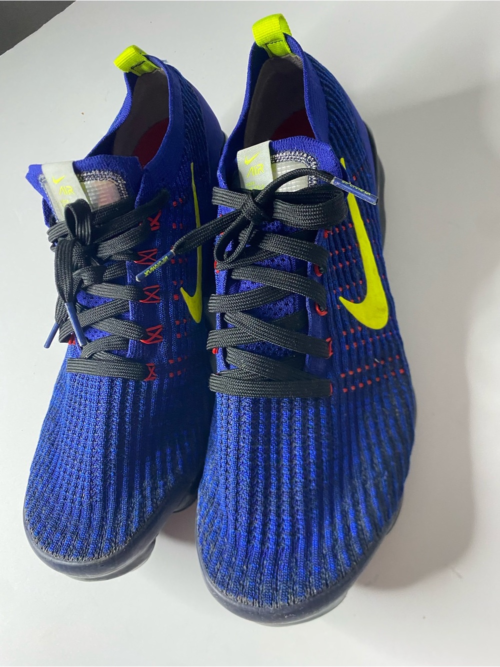 Nike Men’s Flyknit Sneakers - Blue with Yellow Swoosh